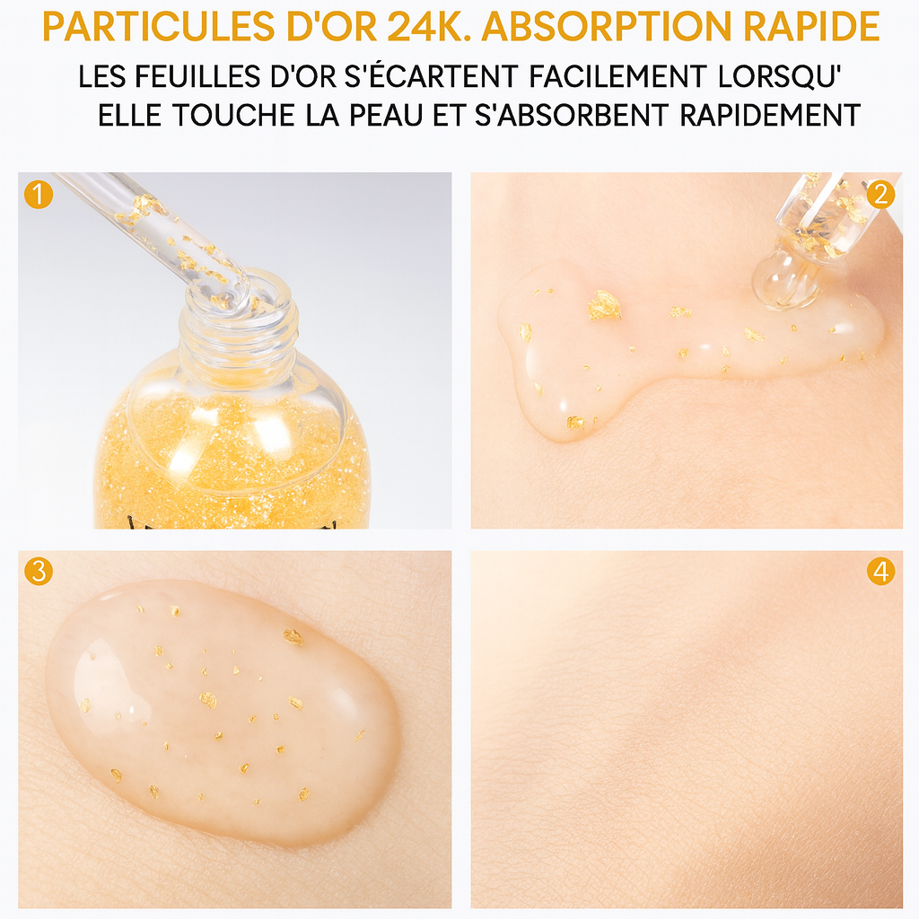 Sérum Or 24K Anti-Âge – Hydratation Profonde & Raffermissement Intense